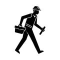 Worker Carrying Tool Belt Vector Illustration Royalty Free Stock Photo