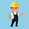 Worker character showing thumb up