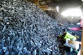 Worker in charcoal factory Royalty Free Stock Photo