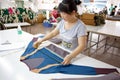 Worker in a chinese garment factory Royalty Free Stock Photo