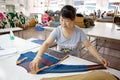 Worker in a chinese garment factory Royalty Free Stock Photo
