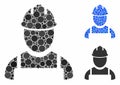Worker Composition Icon of Spheric Items Royalty Free Stock Photo