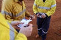 Worker are conducting writing self personal pre risk assessment Royalty Free Stock Photo