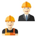 Worker construction flat avatar set