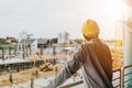 Worker in a construction site Royalty Free Stock Photo
