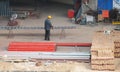 Worker on a Construction Site in Xian, China