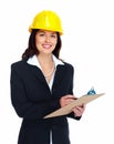 Worker contractor woman. Royalty Free Stock Photo