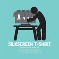 Worker Do Silkscreening. Royalty Free Stock Photo