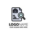 Worker, Document, Search, Jobs Business Logo Template. Flat Color