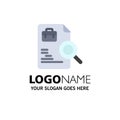 Worker, Document, Search, Jobs Business Logo Template. Flat Color