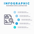 Worker, Document, Search, Jobs Line icon with 5 steps presentation infographics Background
