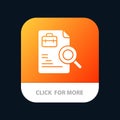 Worker, Document, Search, Jobs Mobile App Button. Android and IOS Glyph Version