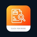 Worker, Document, Search, Jobs Mobile App Button. Android and IOS Line Version