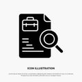 Worker, Document, Search, Jobs solid Glyph Icon vector