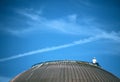 Worker on Dome Roof