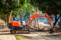 Worker drive bull dozer Royalty Free Stock Photo