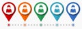 Worker, employee concept vector icon set, flat design man pointers, infographic template Royalty Free Stock Photo