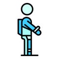 Worker exosuit icon vector flat