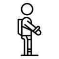 Worker exosuit icon outline vector. Exoskeleton suit