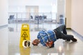 Worker Falling on Floor