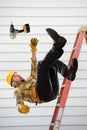 Worker Falling From Ladder Royalty Free Stock Photo