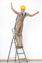 Worker falling from ladder Royalty Free Stock Photo