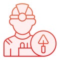 Worker flat icon. Builder red icons in trendy flat style. Engineer gradient style design, designed for web and app. Eps Royalty Free Stock Photo