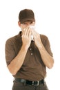 Worker with Flu Royalty Free Stock Photo