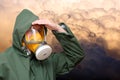 Worker in gas mask Royalty Free Stock Photo