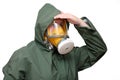 Worker in gas mask Royalty Free Stock Photo