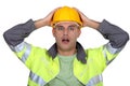 Worker gasping. Royalty Free Stock Photo