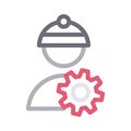Worker gear vector color line icon Royalty Free Stock Photo