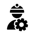 Worker gear vector glyph flat icon Royalty Free Stock Photo