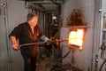 Worker during the Glass processing Royalty Free Stock Photo