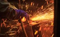 The worker grinding metal Royalty Free Stock Photo