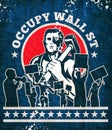 Worker hammer protester protest occupy wall street Royalty Free Stock Photo