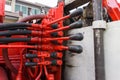 A worker hand with Lorry Crane control