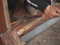 Removing old doorstep