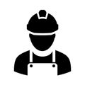 Worker with hard hat icon Royalty Free Stock Photo