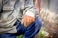 Worker on hard work - drudgery work (need a break - pause) Royalty Free Stock Photo