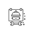 Worker helmet gear icon. Element of labor icon