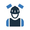 Worker, helmet, strike icon. Simple editable vector design isolated on a white background
