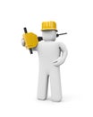 Worker hold jackhammer Royalty Free Stock Photo