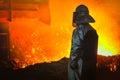 Worker with hot steel Royalty Free Stock Photo