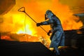 Worker with hot steel Royalty Free Stock Photo
