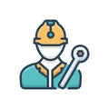 Color illustration icon for Worker, construction and professional Royalty Free Stock Photo