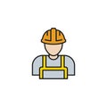 Worker icon flat vector illustration Royalty Free Stock Photo