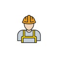 Worker icon flat vector illustration Royalty Free Stock Photo