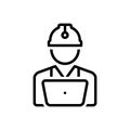 Black line icon for Worker, roustabout and engineer Royalty Free Stock Photo