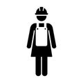 Worker Icon Vector Female Service Person of Building Construction Workman With Hardhat Helmet and Jacket in Glyph Pictogram Royalty Free Stock Photo